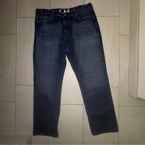 Tommy Hilfiger Mens 38x33 Blue Dark Wash Jeans. Rebel Slim Fit Denim. EUC.